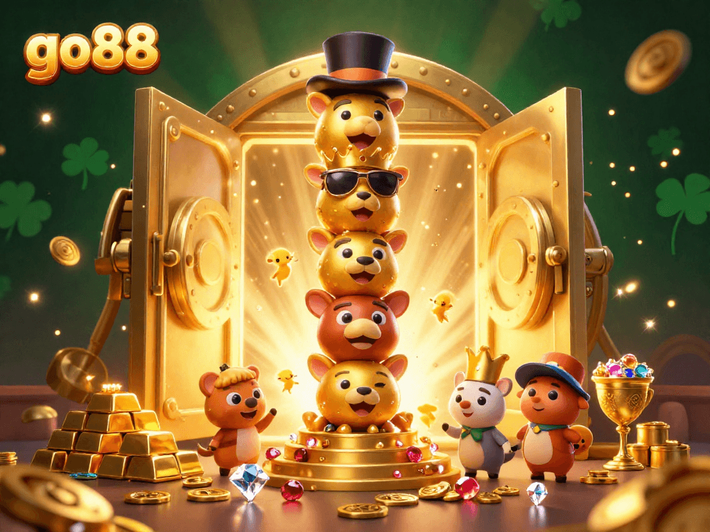 Experience thrilling moments at go88 with a vibrant casino totem and treasure elements