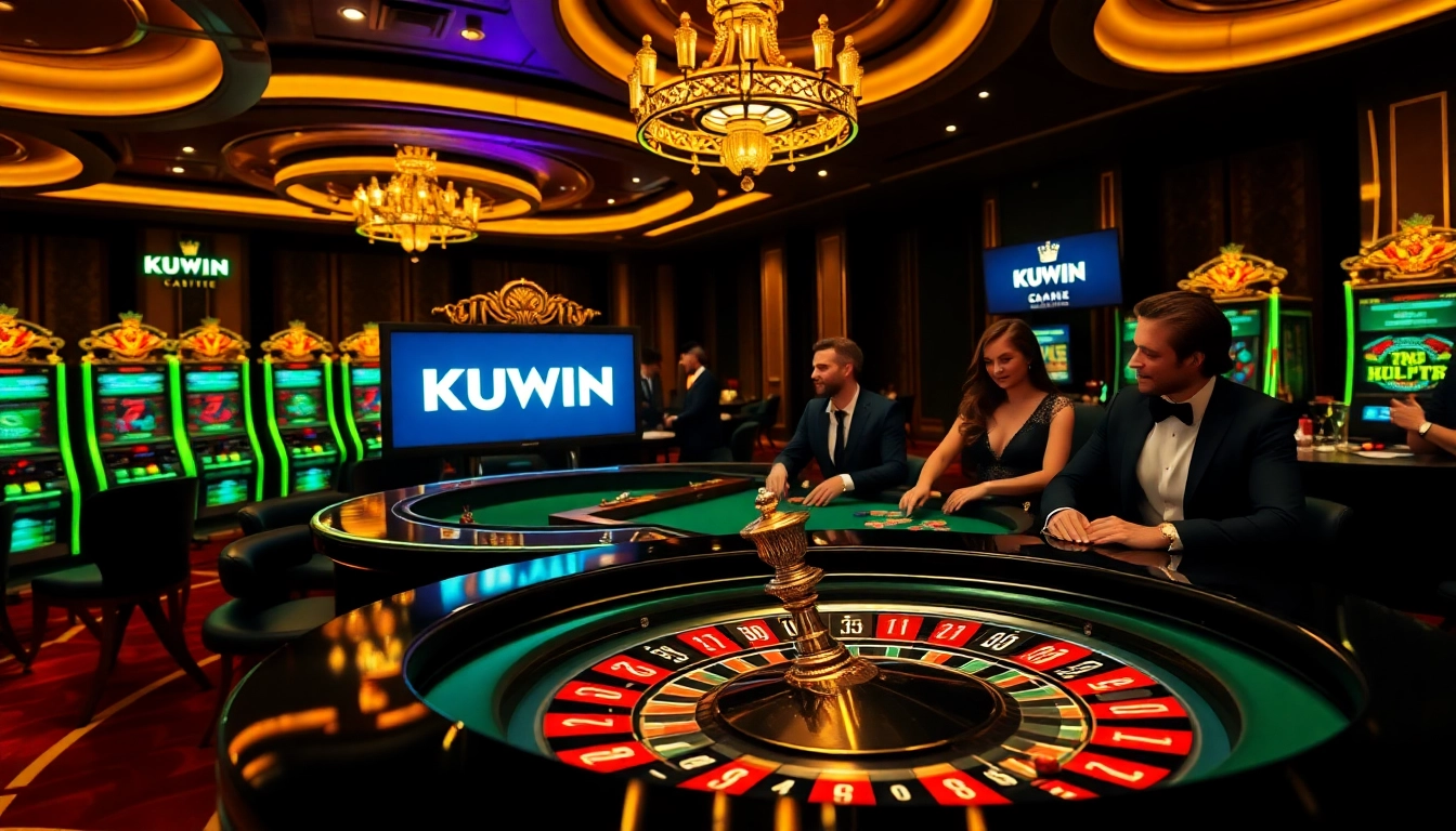 Experience the thrill of KUWIN at a luxurious casino with vibrant games and high-stakes excitement.
