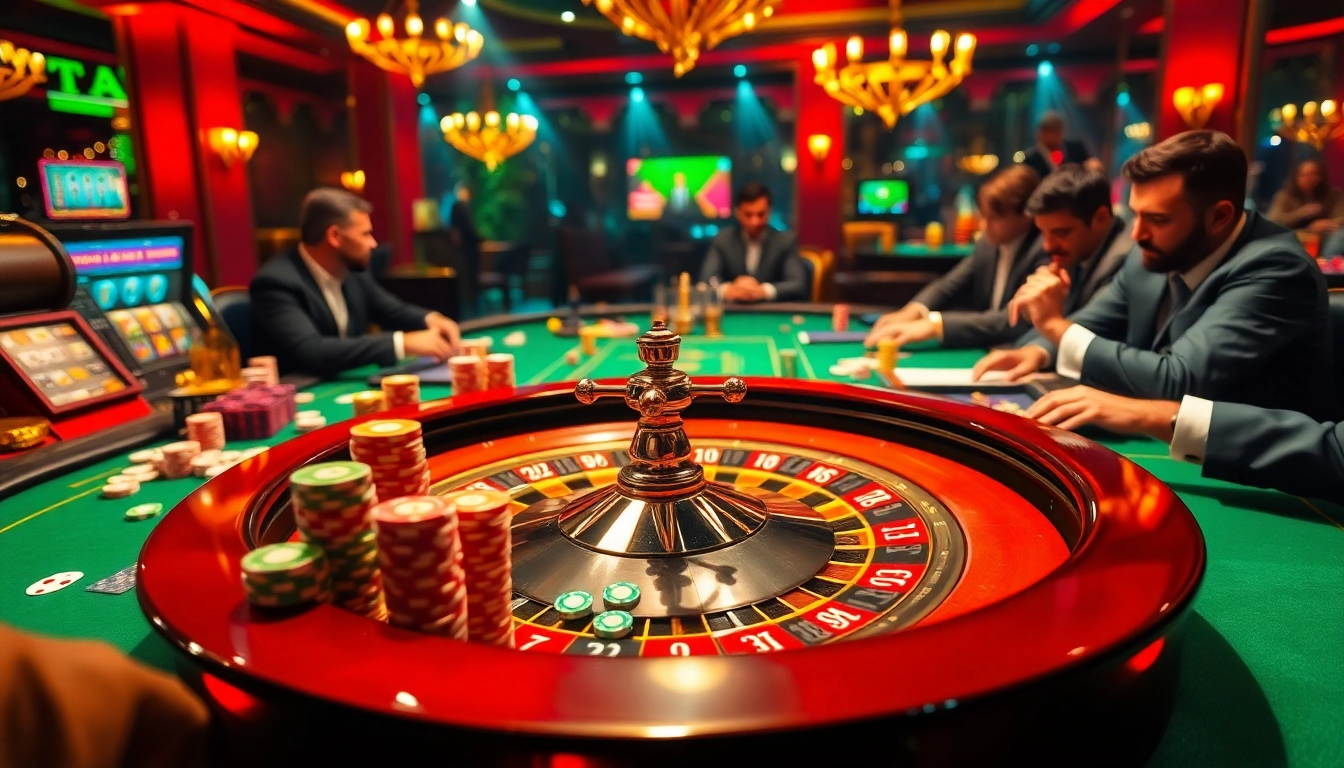 The DA88 roulette table scene highlights high-stakes poker and vibrant gambling excitement.