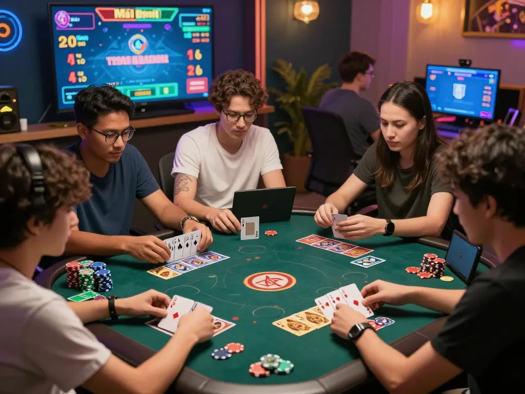 Players enjoying Game bài in an exciting online casino environment with vibrant graphics.