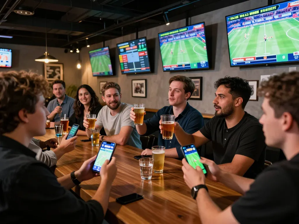 Experience the thrill of sports betting at BJ888 with friends enjoying live sports and strategic betting.