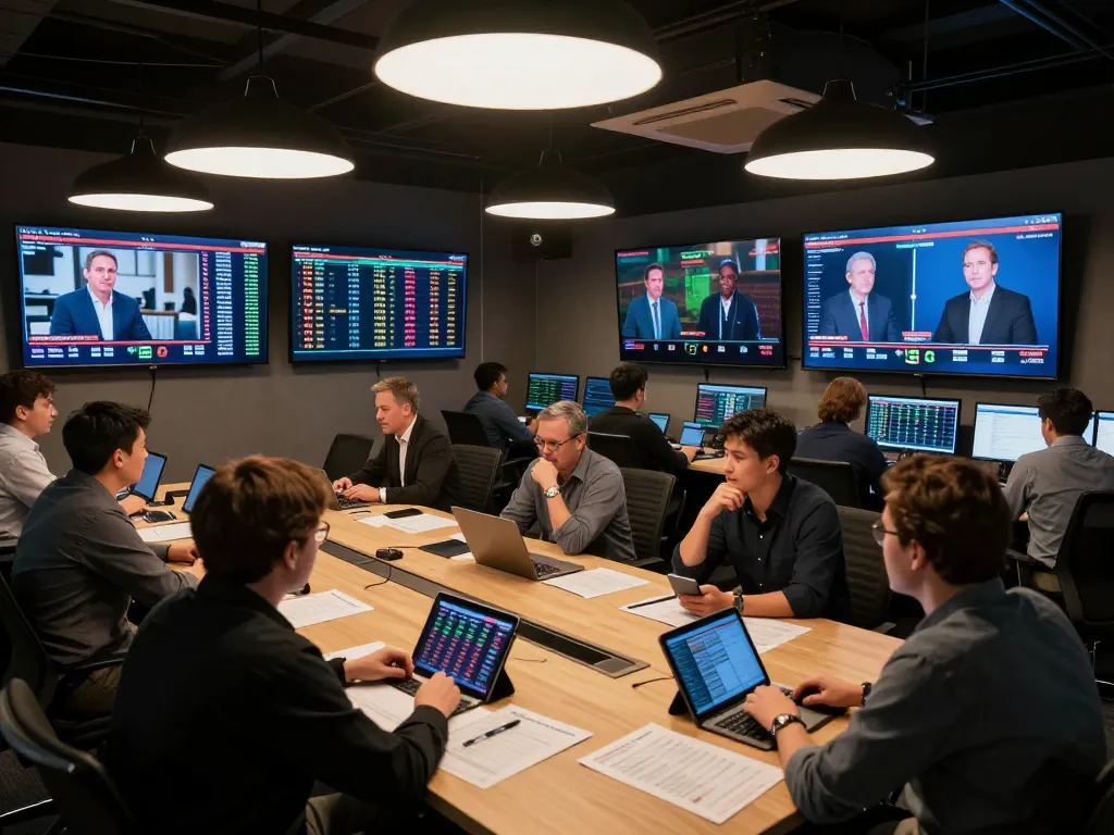 Sports betting scene analyzing odds with nhận định kèo nhà cái strategies in a modern environment.