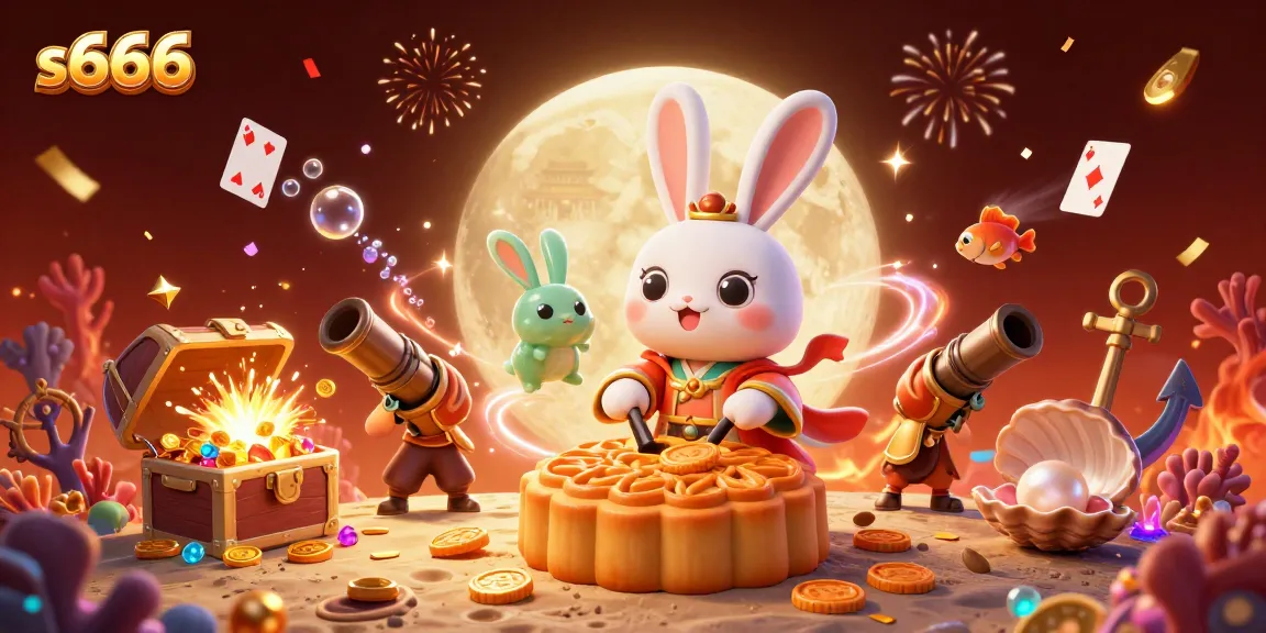 Experience thrilling gambling action with s666 as the moon rabbit reveals surprise poker chips.