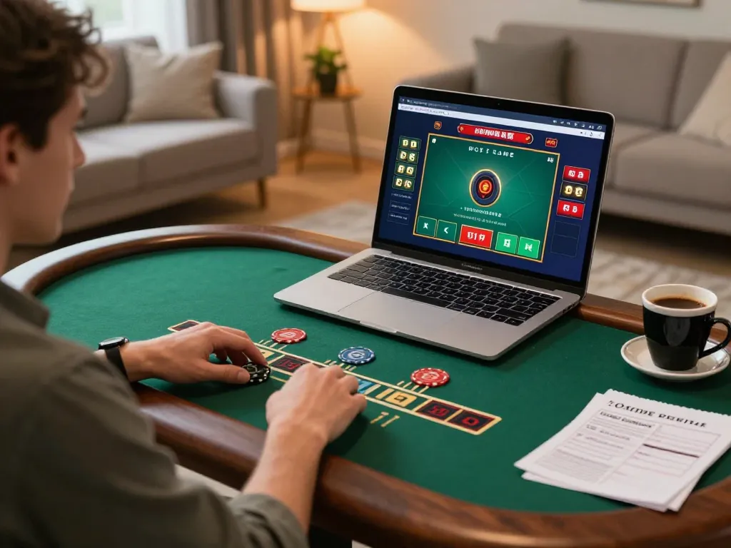 Engaging online blackjack action showcasing 33WIN winning strategies with a focus on a player's live gaming experience.