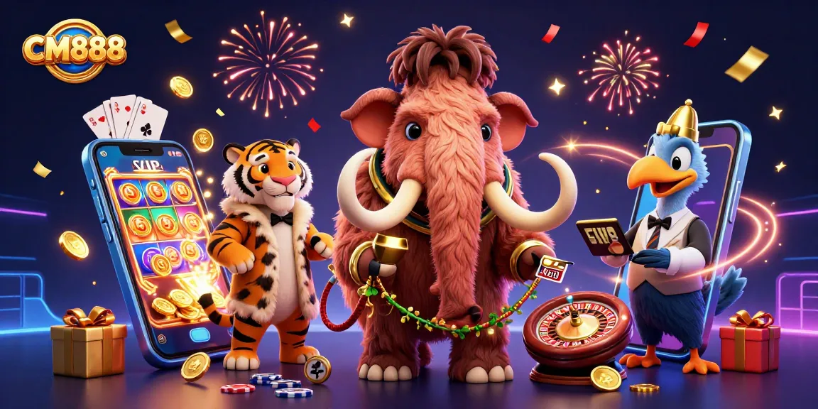 Engage with the excitement of CM888 at the casino featuring vibrant characters and games.