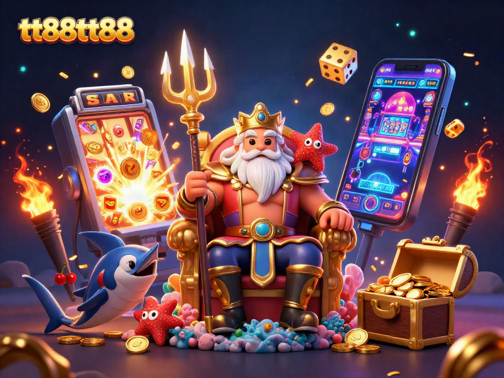 Spin the reels with tt88tt88’s ocean-themed casino adventure featuring Neptune and treasures!