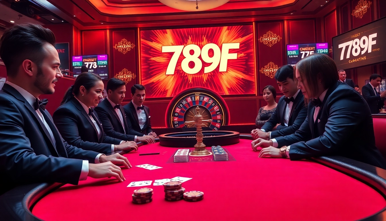 Experience an exciting blackjack game environment at 789F, highlighting players engaging with their cards and chips.