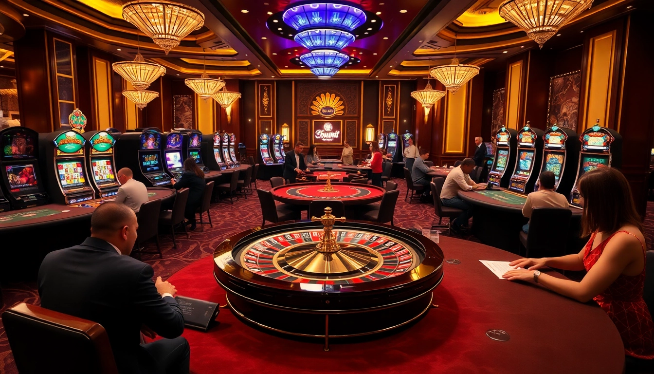 Experience the excitement of 58win 2025 at a luxurious casino with vibrant games and engaging players.