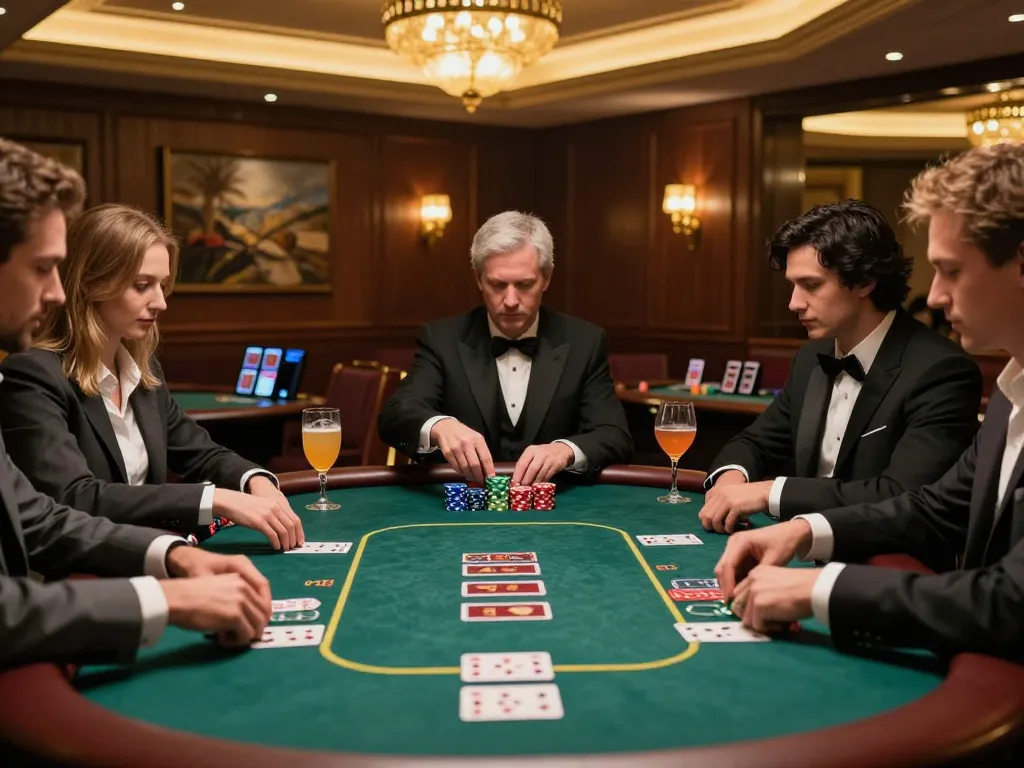 Players strategizing in a VIP poker setting at MM 88, highlighting the excitement of high-stakes games.