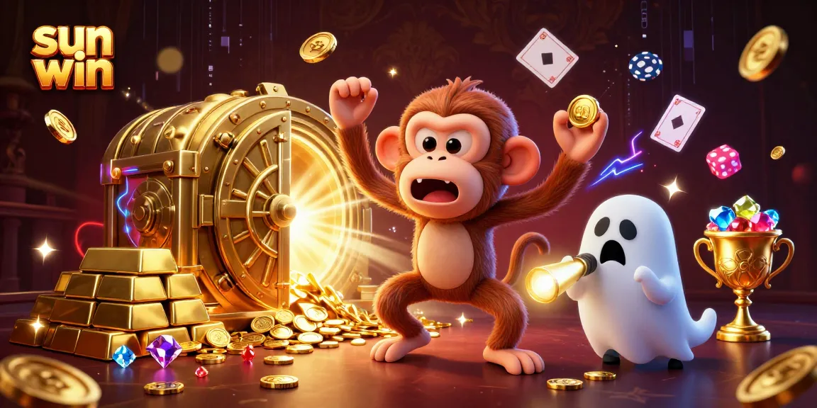 Experience the thrill of winning with sun win's enchanting casino scene filled with golden treasures.