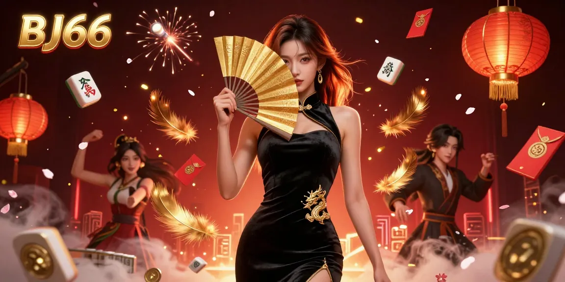 Engage with BJ66 through a captivating 3D scene showcasing gaming elements and a stunning character.