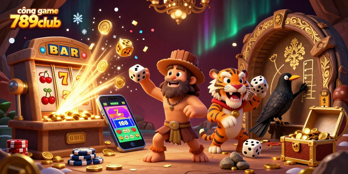 Engage with thrilling experiences at cổng game 789club, featuring colorful 3D casino elements and vibrant characters.