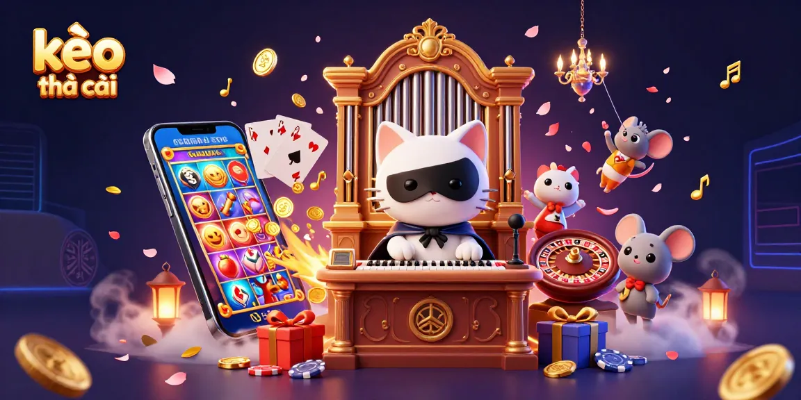 Experience the excitement of kèo nhà cái with captivating visuals of gaming elements and characters.