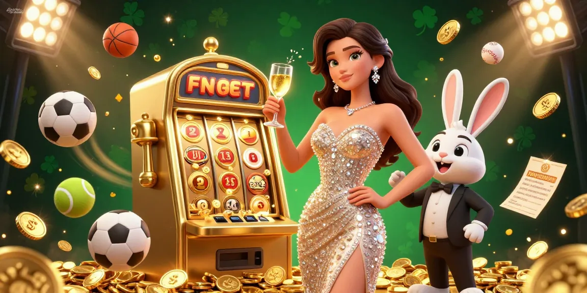 Engage with fly88 com, celebrating wins at a vibrant online casino scene featuring a woman toasting by a jackpot slot machine.