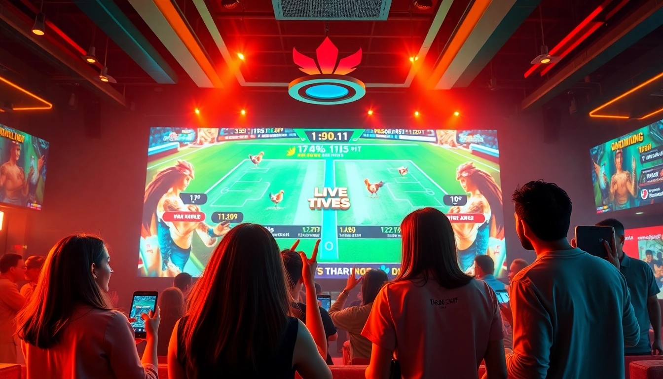 Exciting live chicken fighting event on dagawin.live, showcasing a professional online gambling platform.
