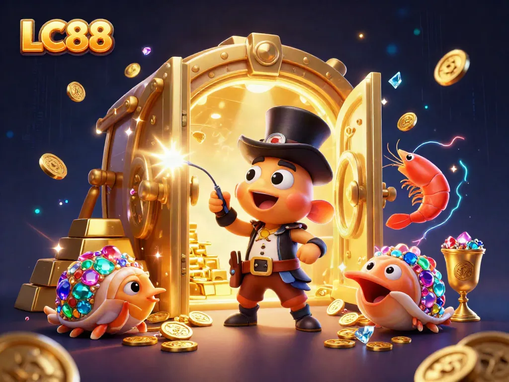LC88 captivates players with a stunning underwater treasure scene featuring a unique anglerfish, shrimp, and sea snail.