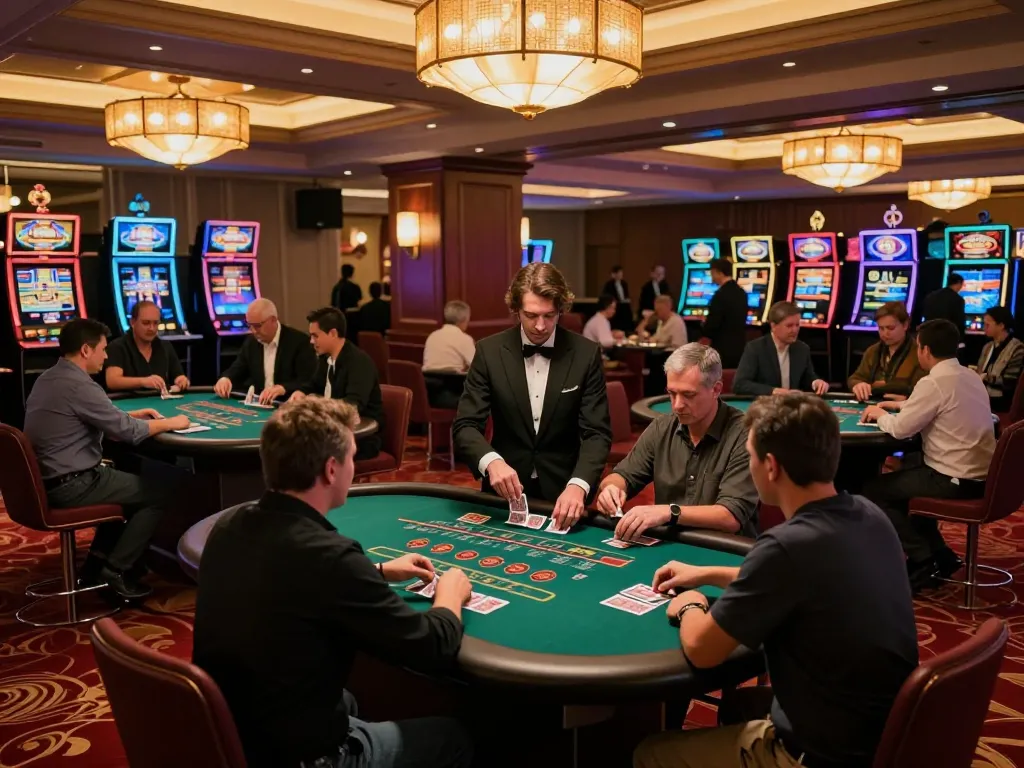 Experience the vibrant action at kong88's lively blackjack tables with engaged players and professional dealers.