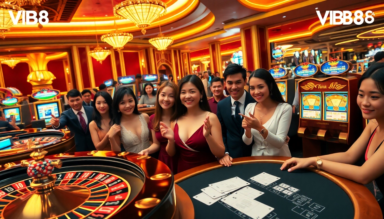 Explore the excitement of wins at Trang Chủ VB88 with vibrant casino elements and engaging players.