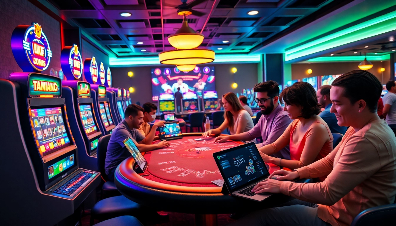 Exciting online gaming scene at 789bet vip with diverse players enjoying casino games