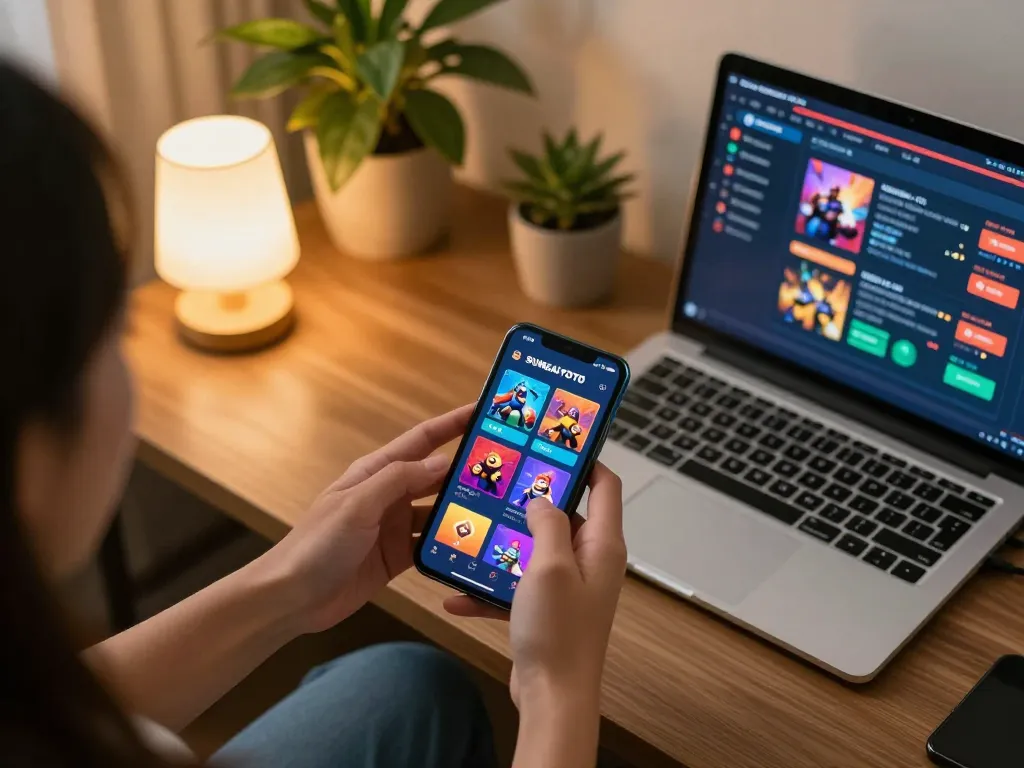 SUNGATOOTO user placing bets on a smartphone during a cozy online gaming session.