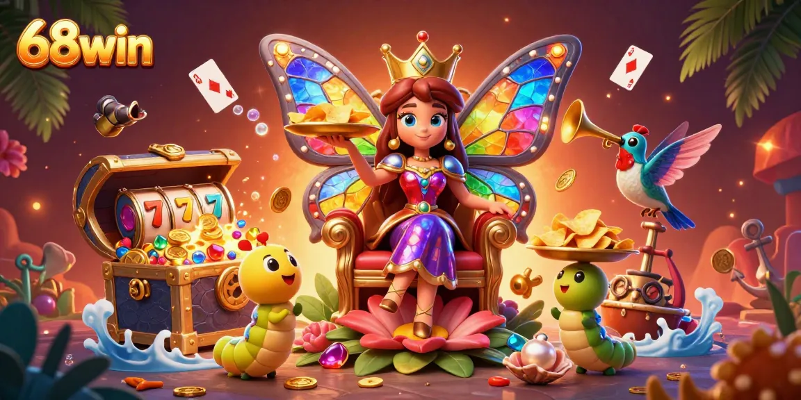 Experience vibrant slots and jackpot excitement with 68win in this captivating illustration.