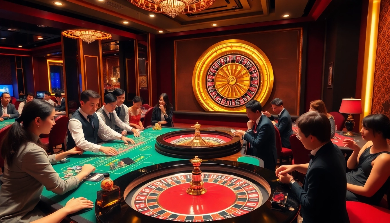 Engage in thrilling casino games at KP88 with professional dealers and vibrant atmosphere.