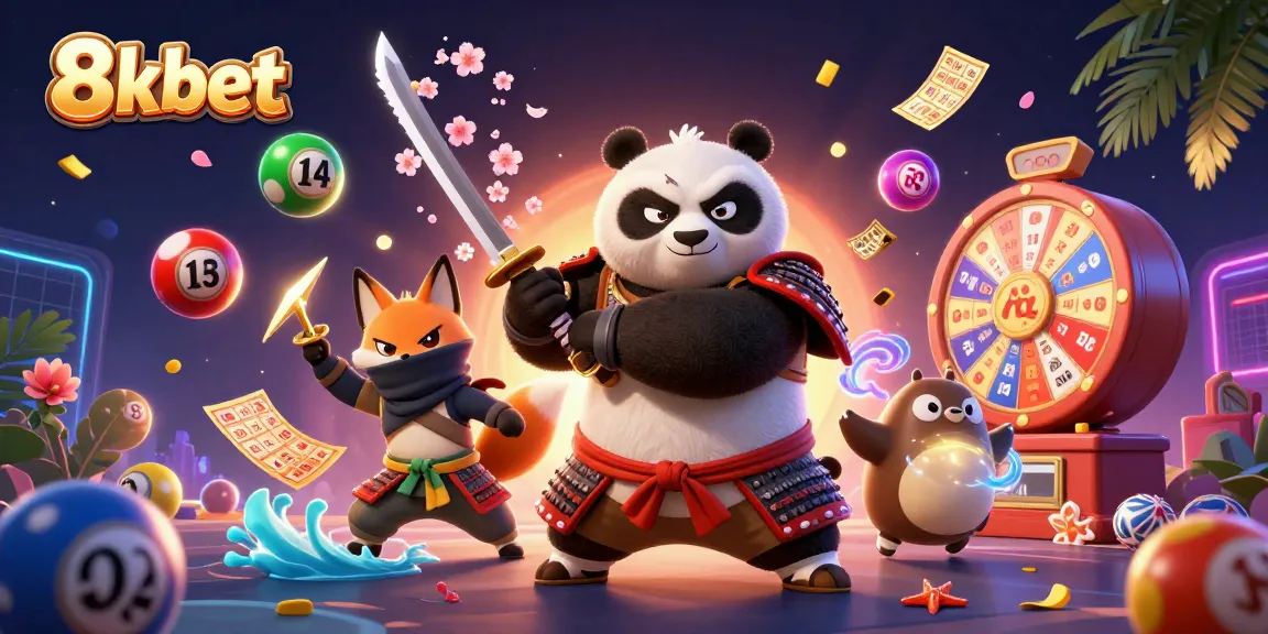 Experience the excitement with 8xbet as the characters draw in golden shuriken and lottery balls fly dynamically.