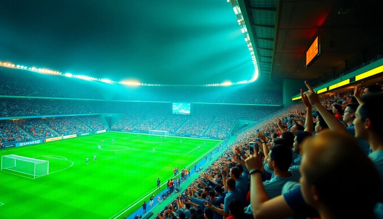 Socolive live streaming football match with passionate fans and real-time statistics overlay