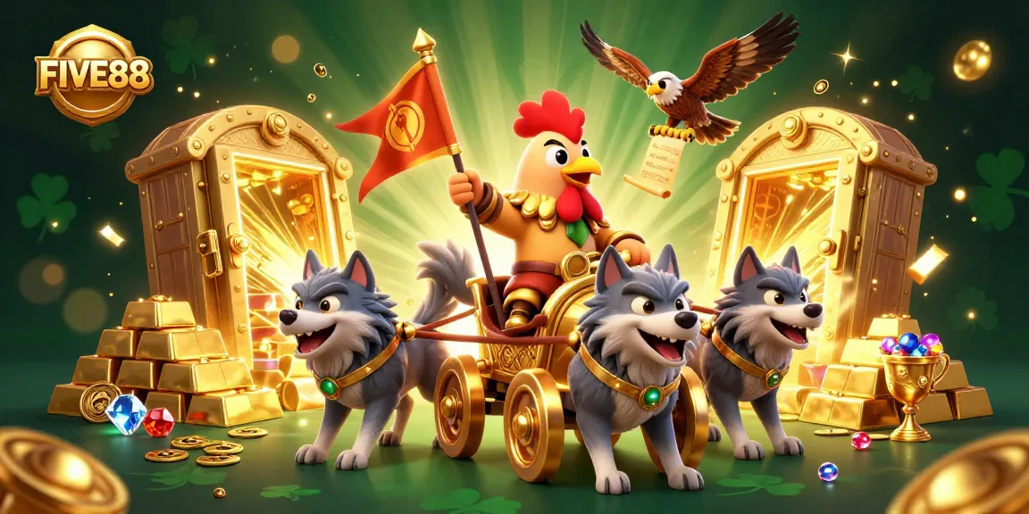 Players immerse in FIVE88's captivating casino world with exciting treasures and dynamic game elements.