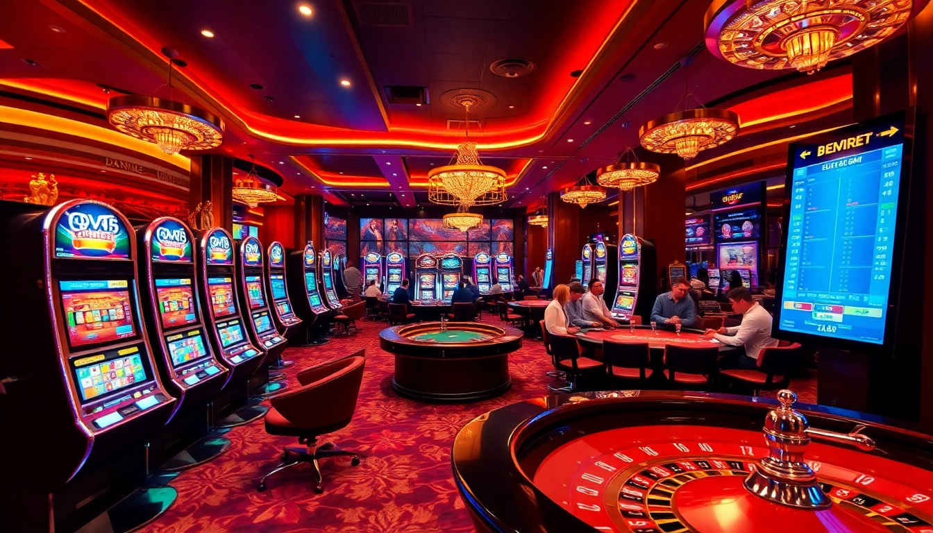 Experience high-stakes excitement at 8KBET with luxurious games and players enjoying casino action.