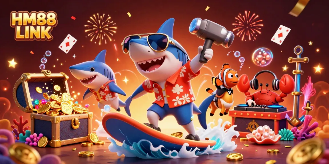 Experience thrilling gaming adventures with HM88 LINK featuring a vibrant underwater casino scene.