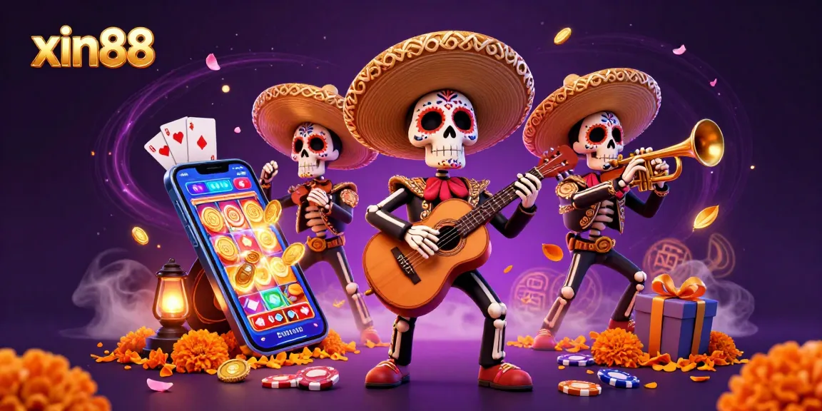 Spin colorful slot games with xin88 as mariachis fill the scene with life and excitement.