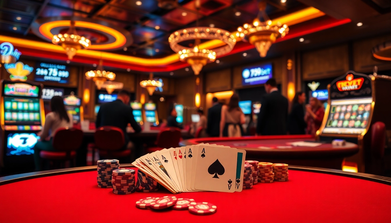 Experience the excitement of gaming at 789bet with vibrant casino tables and engaging players.