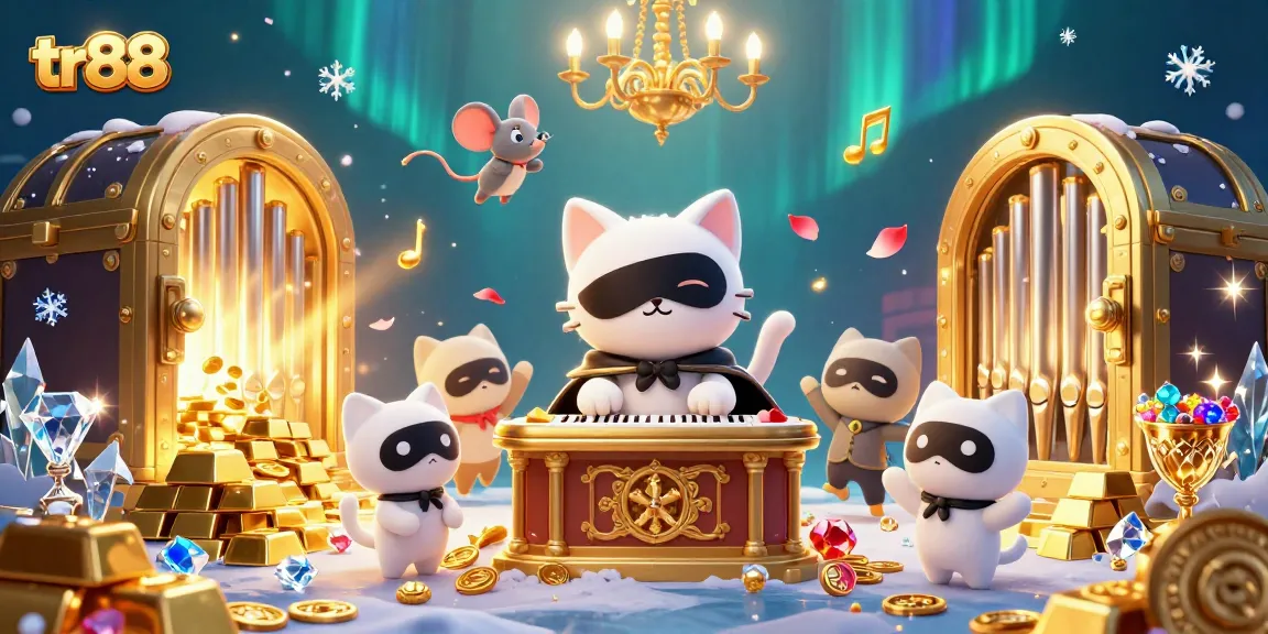 Engage with tr88 in a vibrant casino scene featuring animated characters and sparkling treasures.