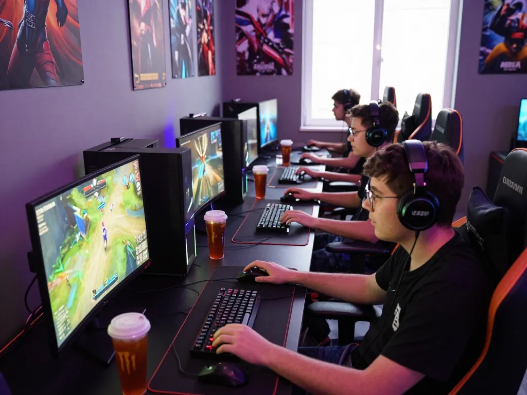 Players enjoying immersive gaming experience on tairikvip platform with vibrant lighting and modern setup.