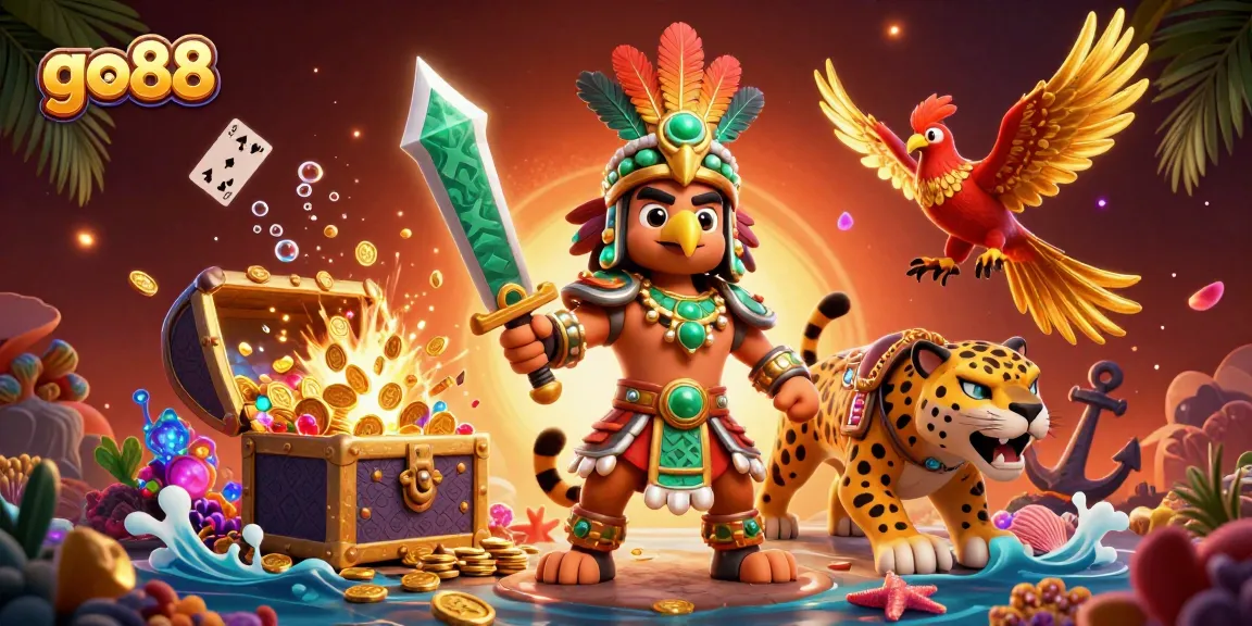 Experience the thrill of go88 with vibrant characters and dynamic casino elements in this rich 3D scene.