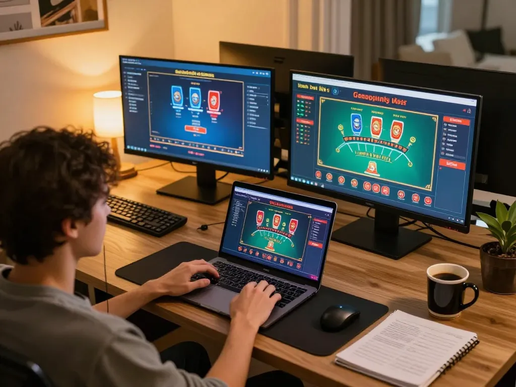 Engaging in online gameplay at tr88 with exciting casino games on multiple screens