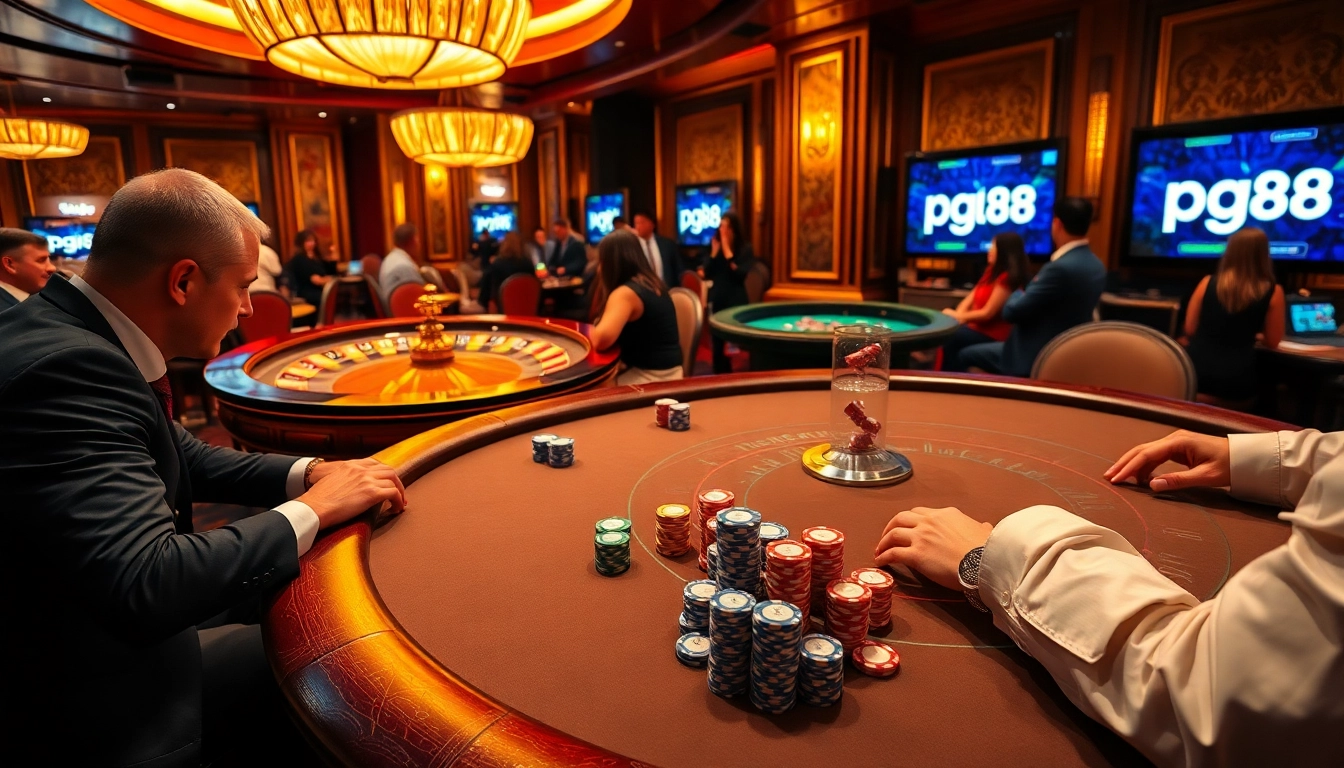 Experience thrilling games at pg88 with vibrant casino tables and professional players.