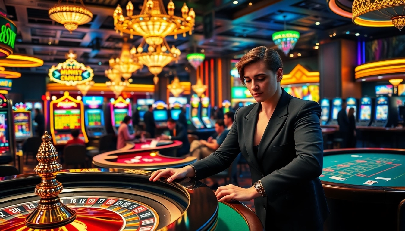 Experience the thrilling atmosphere of 888vi com with players engaged in dynamic casino games, vibrant lights, and lively dealers.