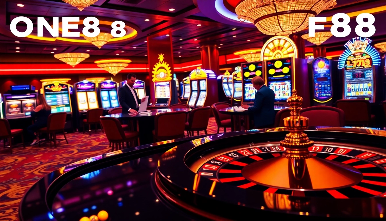 Engaging gamblers with action at the ONE88 casino table featuring roulette and betting slips.