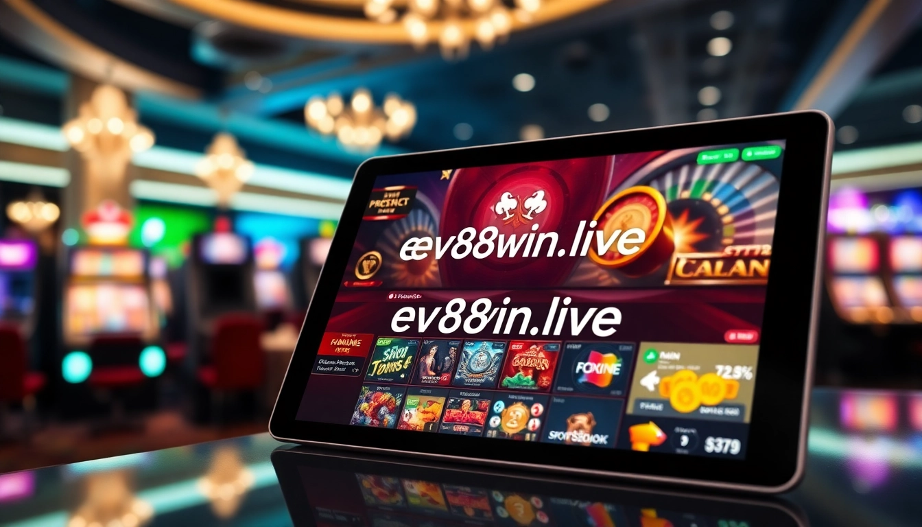 Explore the engaging online gaming experience at ev88win.live featuring a modern casino interface.